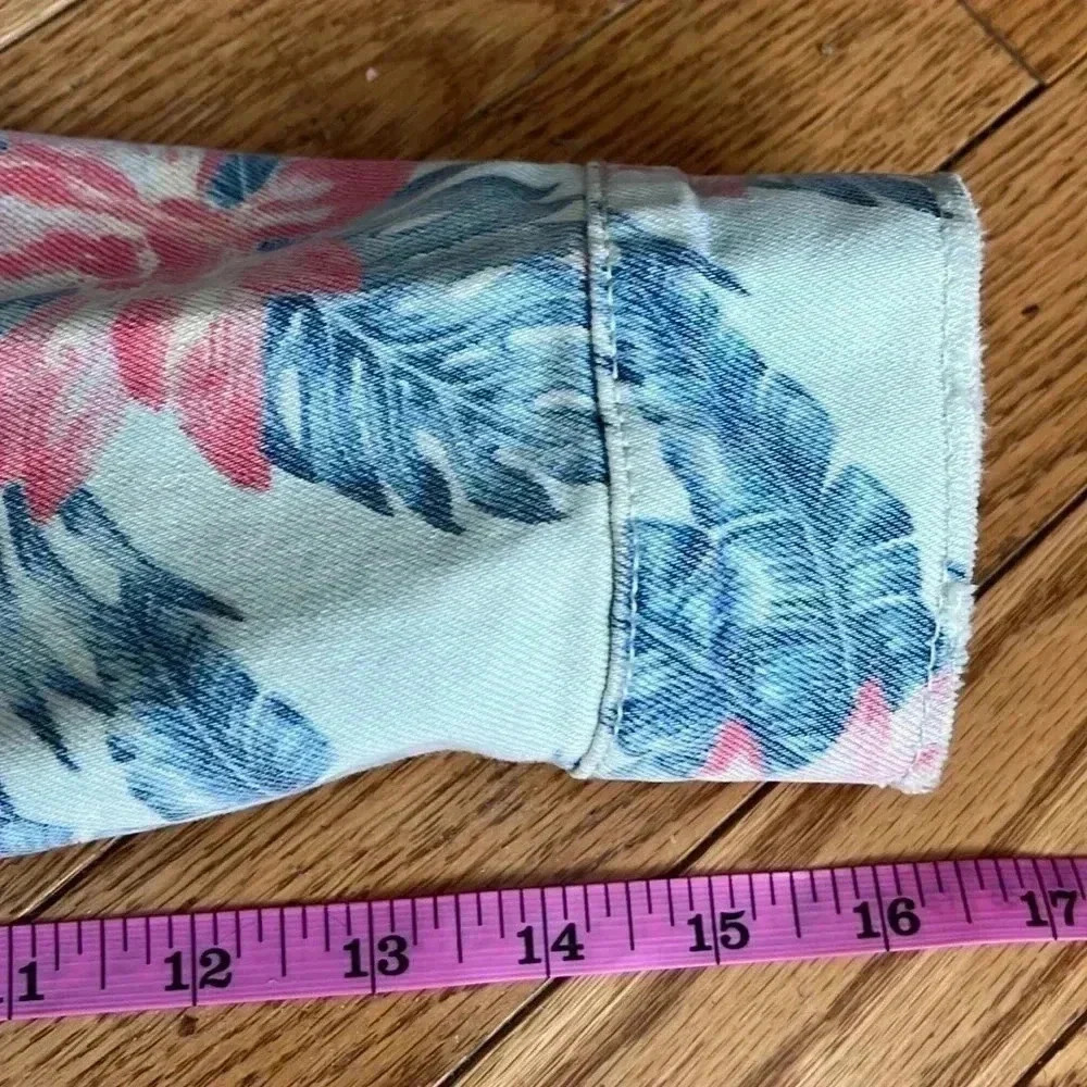 [S]Billy. T Tropical Floral  Embroidered Denim Jacket - Picture 15 of 16